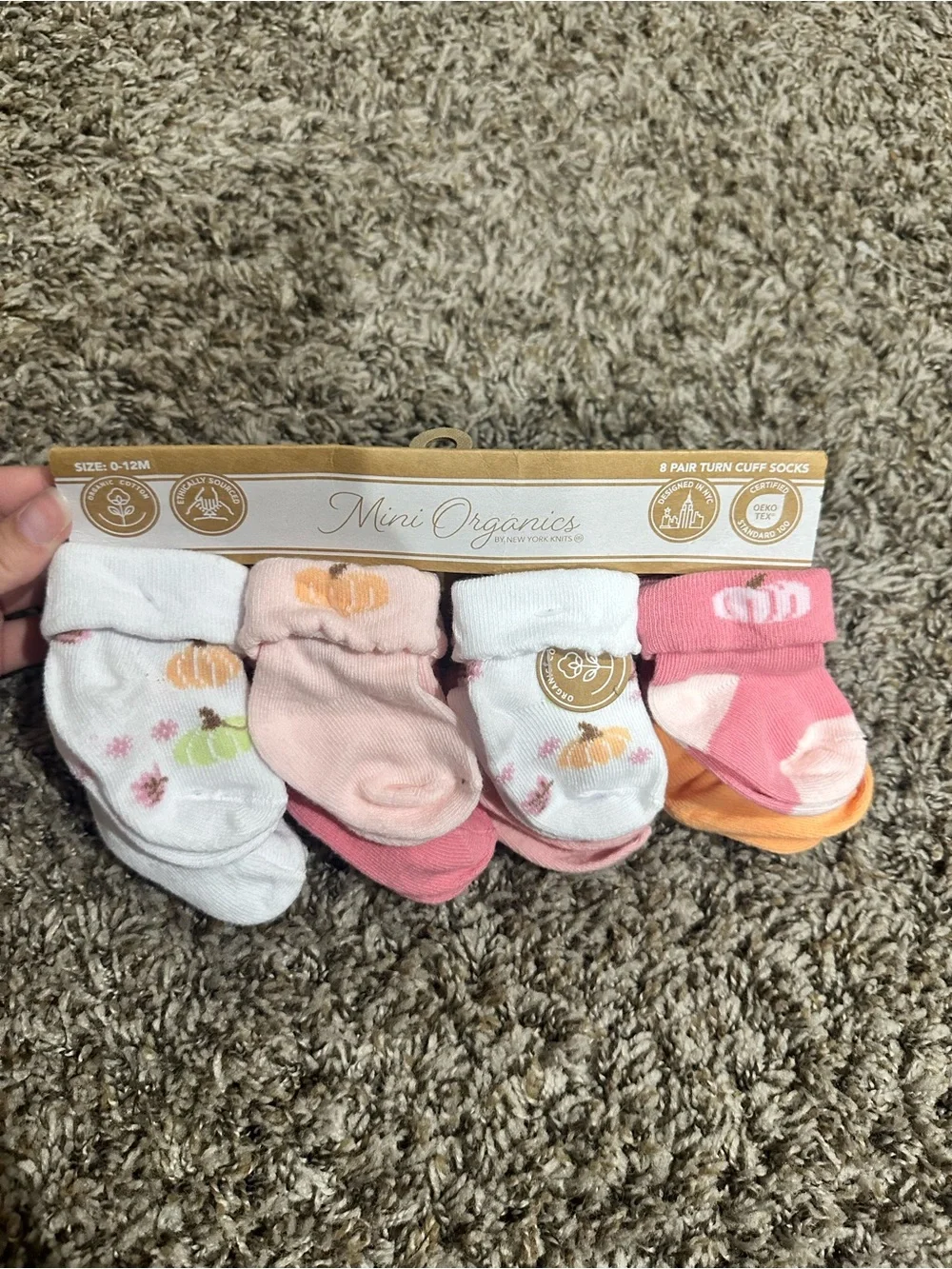 Baby Footie Socks 4-Pack - Pink, Peach, White